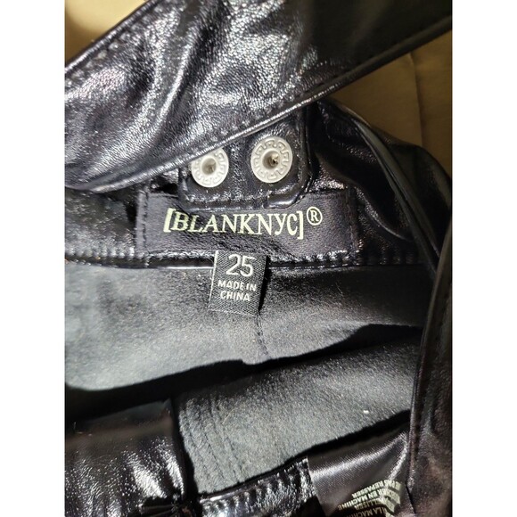 [BLANKNYC] Black Faux Leather Overalls Size 25 Vegan Leather “Other Worldly” NWT - Picture 3 of 9